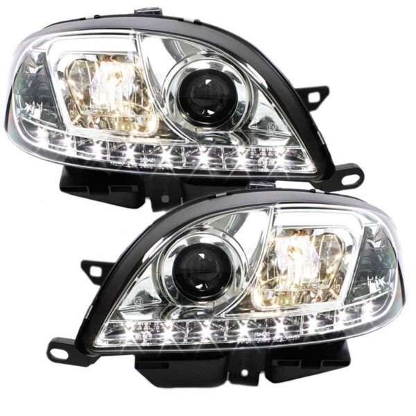 Μπροστινά Φανάρια Set Για Citroen Saxo 00-04 DRL Χρωμίου H1/H1 Sonar - Image 3