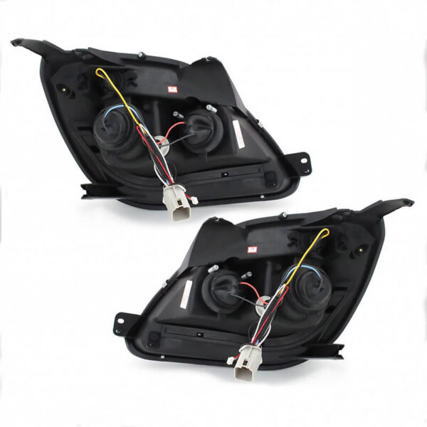 Μπροστινά Φανάρια Set Για Ford Fiesta 02-05 DRL Μαύρα H1/H1 Με Μοτέρ JunYan - Image 4