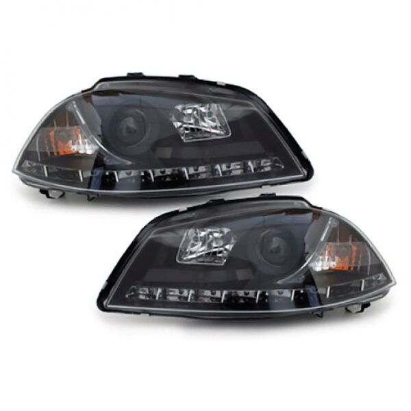 All in Point Μπροστινά Φανάρια Set Για Seat Ibiza 6L 02-08 DRL Μαύρα H1/H1 Sonar 0004094