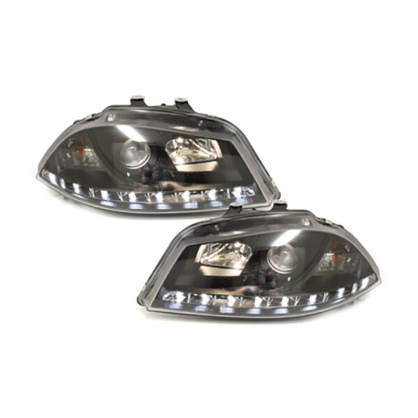 Μπροστινά Φανάρια Set Για Seat Ibiza 6L 02-08 DRL Μαύρα H1/H1 Sonar - Image 3