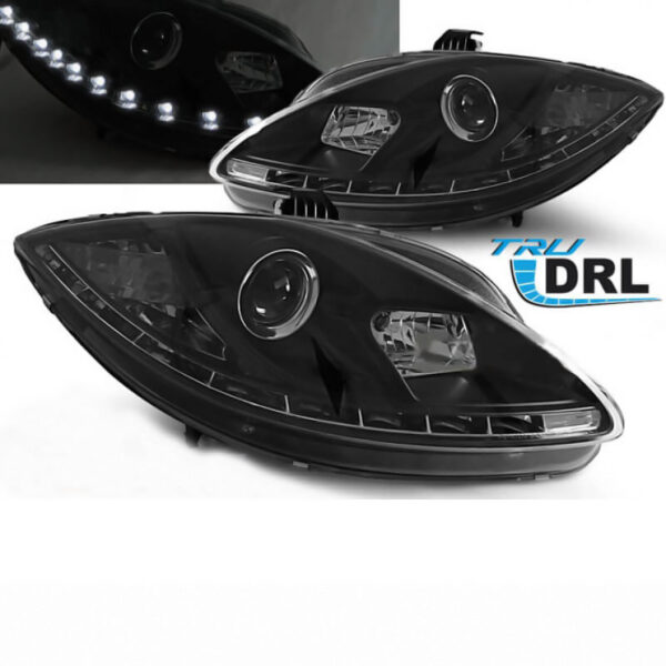 All in Point Μπροστινά Φανάρια Set Για Seat Leon 1P 09-13 Facelift TRU DRL Μαύρα H1/H1 Sonar 0004107