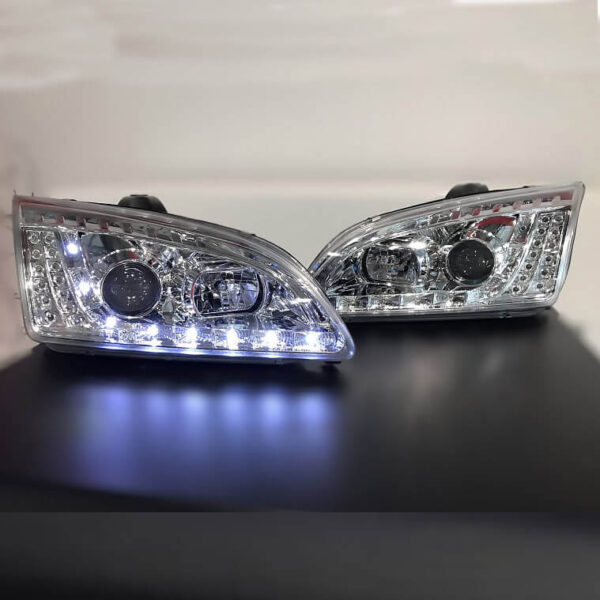 Μπροστινά Φανάρια Set Για Ford Focus 04-08 DRL & Led Φλας Χρωμίου H1/H1 JunYan - Image 4