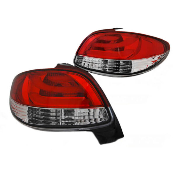 All in Point Πισινά Φανάρια Set Για Peugeot 206 98-07 Led Bar Κόκκινα/Crystal Eagle Eyes 0005084