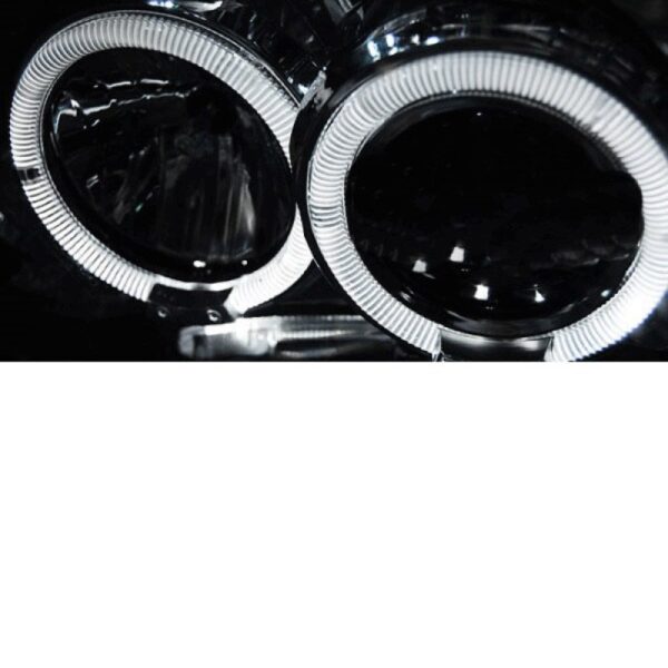 Μπροστινά Φανάρια Set Για Nissan Navara D22 01-04 Angel Eyes & Led Χρωμίου H1/H1 Manual JunYan - Image 2