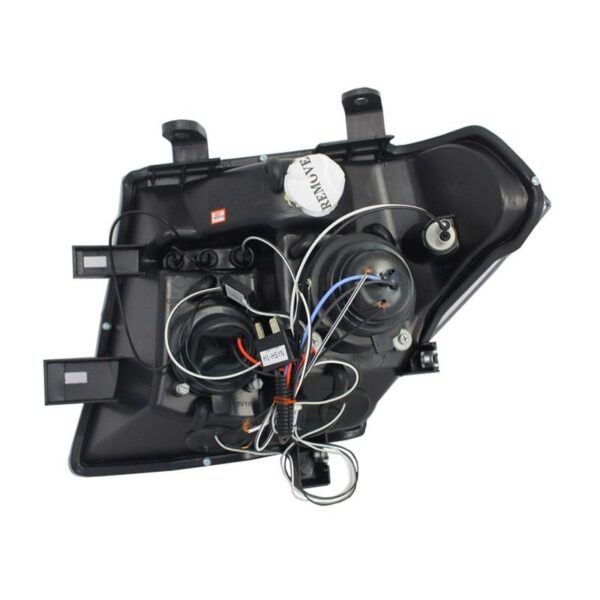 Μπροστινά Φανάρια Set Για Nissan Navara D40 05-10 Angel Eyes & Led Μαύρα H1/H1 Manual JunYan - Image 4