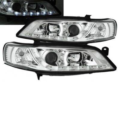 All in Point Μπροστινά Φανάρια Set Για Opel Vectra B 95-99 DRL Χρωμίου H1/H1 JunYan 0005125