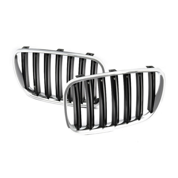 Καρδιές Μάσκας Για Bmw X3 E83 07-11 Μαύρο/Χρώμιο 2 Τεμάχια - Image 2