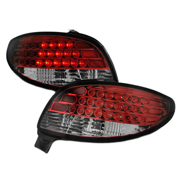 All in Point Πισινά Φανάρια Set Για Peugeot 206 98-07 Led Κόκκινο/Κρύσταλ Reliable Auto Parts 0005809