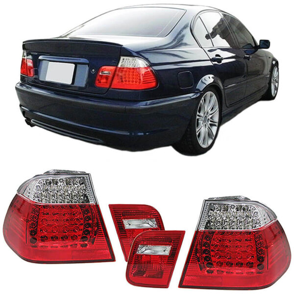 All in Point Πισινά Φανάρια Set Για Bmw 3 E46 Sedan 98-01 Led Κόκκινο/Crystal Eagle Eyes 0008076