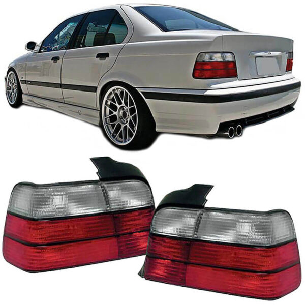 All in Point Πισινά Φανάρια Set Για Bmw 3 E36 Sedan 90-99 M3 Look Κόκκινο/Άσπρο Depo 0008628