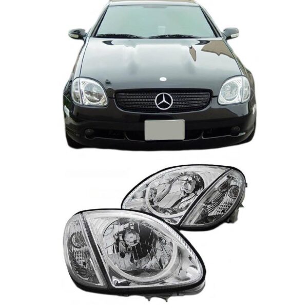 All in Point Μπροστινά Φανάρια Set Για Mercedes-Benz SLK R170 96-04 Χρωμίου H4 Ρύθμιση Αέρος Depo 0008666