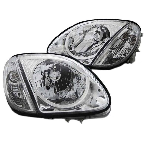 Μπροστινά Φανάρια Set Για Mercedes-Benz SLK R170 96-04 Χρωμίου H4 Ρύθμιση Αέρος Depo - Image 2