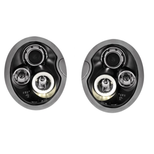 Μπροστινά Φανάρια Set Για Mini Cooper (R50/52/53) 01-06 Angel Eyes Μαύρα H1/H1 JunYan - Image 3