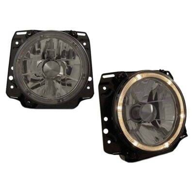 All in Point Μπροστινά Φανάρια Set Για Vw Golf II (2) 83-93 Angel Eyes Μαύρο/Χρώμιο H4 Manual Depo 0009210