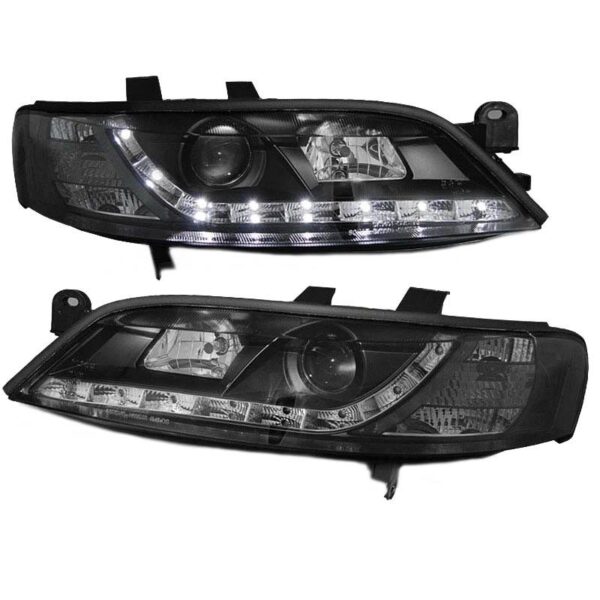 All in Point Μπροστινά Φανάρια Set Για Opel Vectra B 95-99 DRL Μαύρα H1/H1 Sonar 0009211