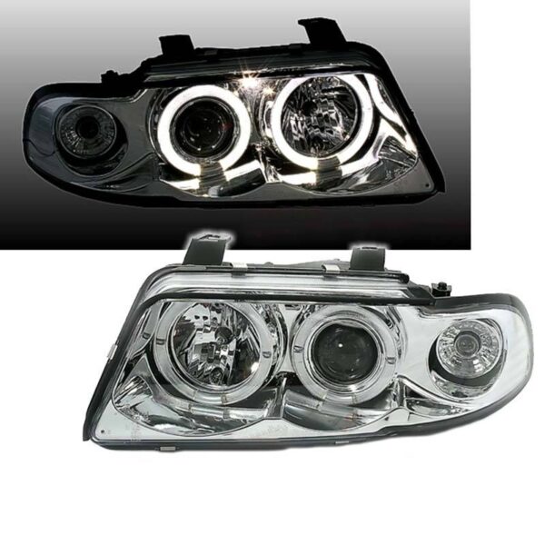 Μπροστινά Φανάρια Set Για Audi A4 B5 94-98 Angel Eyes Χρωμίου H1/H1 Sonar - Image 2