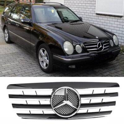 All in Point Μάσκα Για Mercedes-Benz E-Class W210 99-02 Amg Look Με 4 Γρίλιες Μαύρο/Χρώμιο 1 Τεμάχιο 0009994
