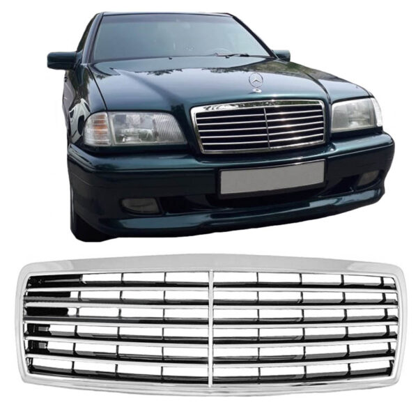 All in Point Μάσκα Για Mercedes-Benz C-Class W202 93-01 Avantgarde Χρώμιο / Μαύρο 1 Τεμάχιο 0010044