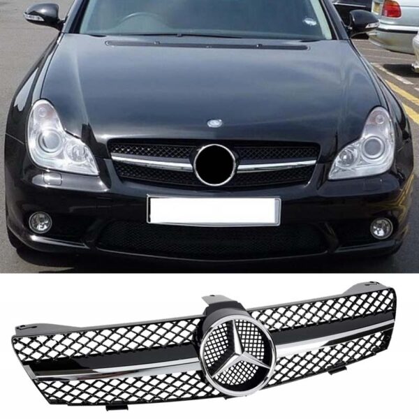 All in Point Μάσκα Για Mercedes-Benz CLS-Class W219 04-08 Amg Look Με Μονή Γρίλια Μαύρο/Χρώμιο 1 Τεμάχιο 0010197