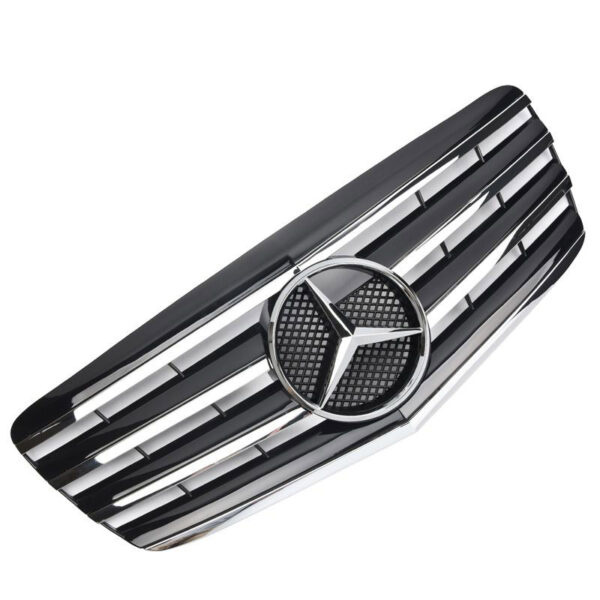 Μάσκα Για Mercedes-Benz E-Class W211 06-09 Amg Look Με 4 Γρίλιες Μαύρο/Χρώμιο 1 Τεμάχιο - Image 3