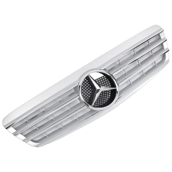 Μάσκα Για Mercedes-Benz S-Class W220 98-02 Amg Look Με 4 Γρίλιες Ασημί/Χρώμιο 1 Τεμάχιο - Image 2