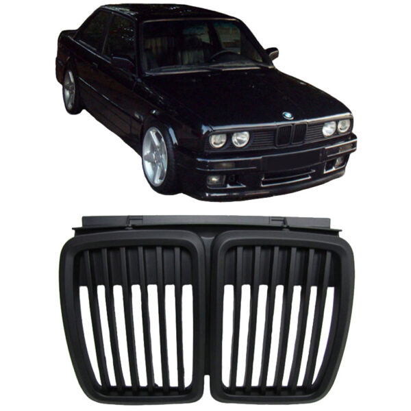 All in Point Καρδιές Μάσκας Για Bmw 3 E30 82-94 Μαύρο Ματ 1 Τεμάχιο 0010980