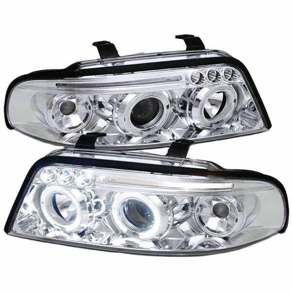 Μπροστινά Φανάρια Set Για Audi A4 B5 94-98 Angel Eyes & Led Χρωμίου H1/H1 Junyan - Image 2