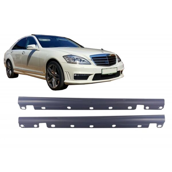 All in Point Πλαινά Μασπιέ Για Mercedes-Benz S-Class W221 06-13 Amg S65 Look Long Από Abs Πλαστικό 2 Τεμάχια 0011964