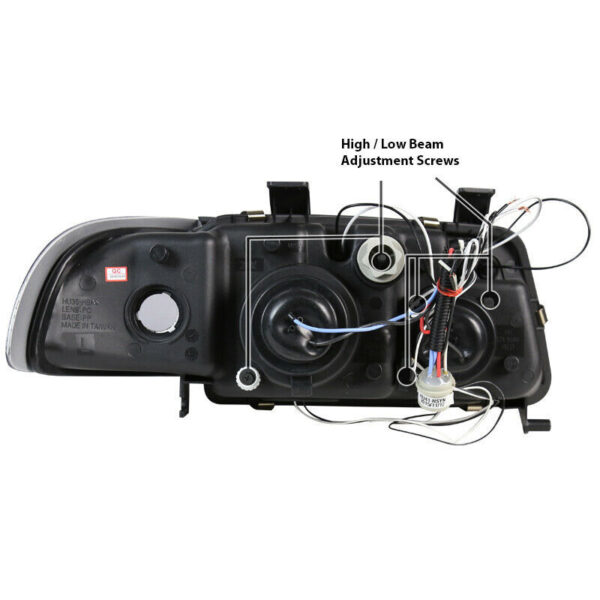 Μπροστινά Φανάρια Set Για Audi A4 B5 94-98 Angel Eyes & Led Μαύρα H1/H1 Junyan - Image 4