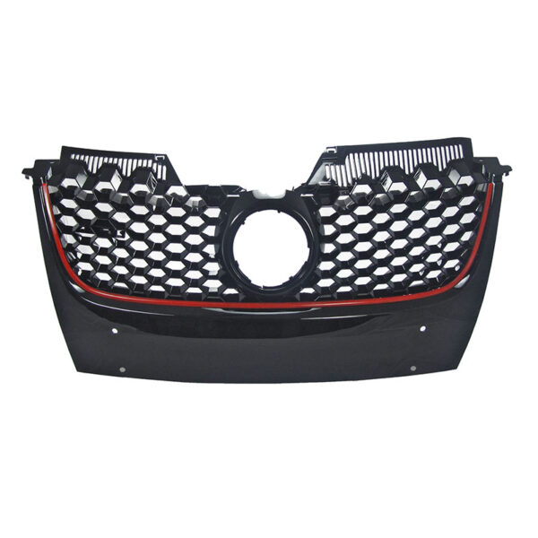 Μάσκα Για Vw Golf V (5) 03-08 / Jetta 05-11 GTI Look Κυψελωτή Με Κόκκινο Σιρίτι 1 Τεμάχιο - Image 2
