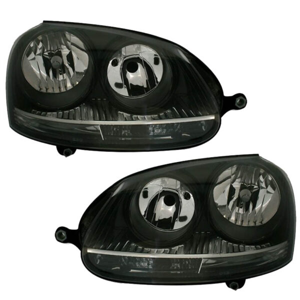 Μπροστινά Φανάρια Set Για Vw Golf V (5) 03-08 Μαύρα GTI H7/H7 Depo - Image 2
