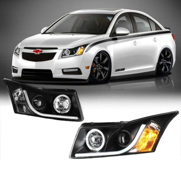 All in Point Μπροστινά Φανάρια Set Για Chevrolet Cruze 09-12 Tube DRL Μαύρα H7/H1 Manual Sonar 0013928