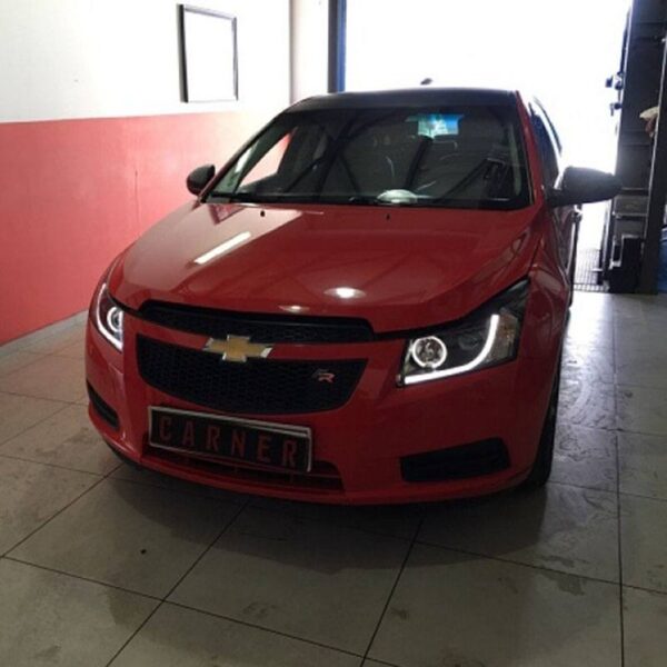 Μπροστινά Φανάρια Set Για Chevrolet Cruze 09-12 Tube DRL Μαύρα H7/H1 Manual Sonar - Image 4