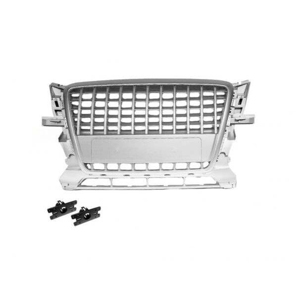 All in Point Μάσκα Για Audi Q5 8R 08-12 Χωρίς Σήμα Ασημί Με Κάθετες Γρίλιες 1 Τεμάχιο 0014272