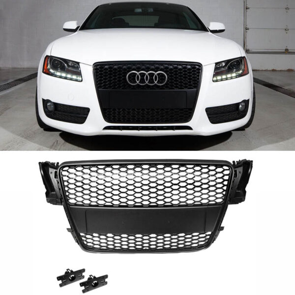 All in Point Μάσκα Για Audi A5 8T 07-11 RS5 Look Κυψελωτή Μαύρο Ματ 1 Τεμάχιο 0015417