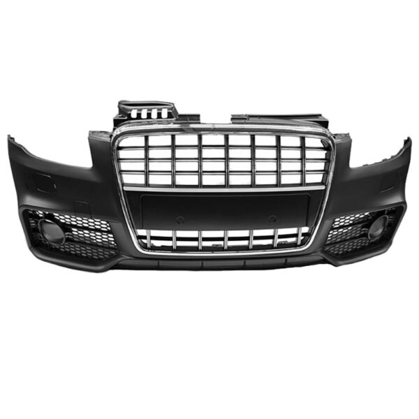 Μπροστινός Προφυλακτήρας Για Audi A4 B7 04-08 RS / S Look Με Χρώμιο Μάσκα (Με Κάθετες Γραμμές) - Image 2