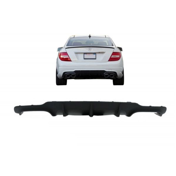 All in Point Diffuser Πίσω Προφυλακτήρα Για Mercedes-Benz C-Class W204 11-14 Facelift Amg C63 Look Με 2 Διπλές Εξατμίσεις Δεξιά & Αριστερά Από Abs Πλαστικό 1 Τεμάχιο 0016101