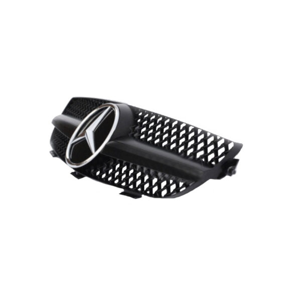 Μάσκα Για Mercedes-Benz CLK-Class W209 03-09 Amg Look Με Μονή Γρίλια Μαύρο Ματ 1 Τεμάχιο - Image 2
