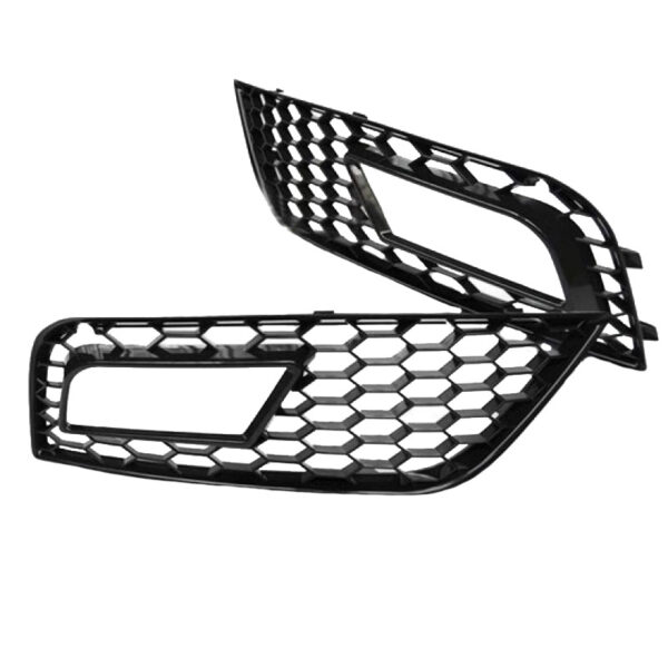 Δίχτυ Προφυλακτήρα Εμπρός Πλαινό Για Audi A4 B8 11-15 RS Look Γυαλιστερό Μαύρο Αριστερό & Δεξί 2 Τεμάχια - Image 2