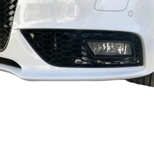 Δίχτυ Προφυλακτήρα Εμπρός Πλαινό Για Audi A4 B8 11-15 RS Look Γυαλιστερό Μαύρο Αριστερό & Δεξί 2 Τεμάχια - Image 4