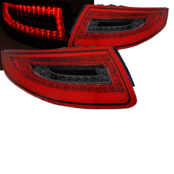 All in Point Πισινά Φανάρια Set Για Porsche Carrera 911 997 04-08 Led Κόκκινο/Φιμέ Depo 0018433