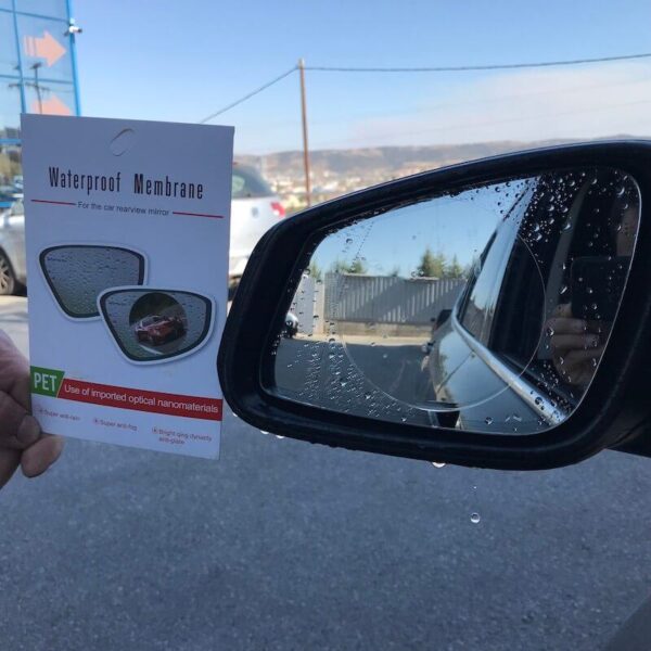 Αδιάβροχες Αυτοκόλλητες Μεμβράνες Για Καθρέφτες Αυτοκινήτου 2 Τεμάχια - Image 4