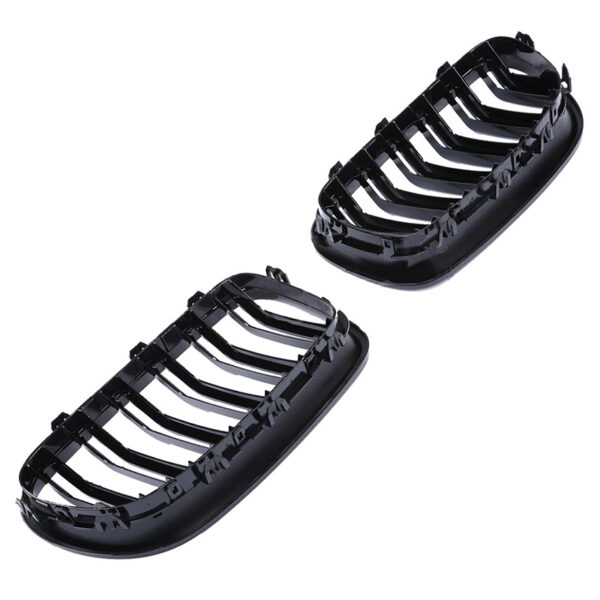 Καρδιές Μάσκας Για Bmw 5 F10 / F11 / F18 10-16 M4 Look Με Διπλή Γρίλια Μαύρο Γυαλιστερό 2 Τεμάχια - Image 3