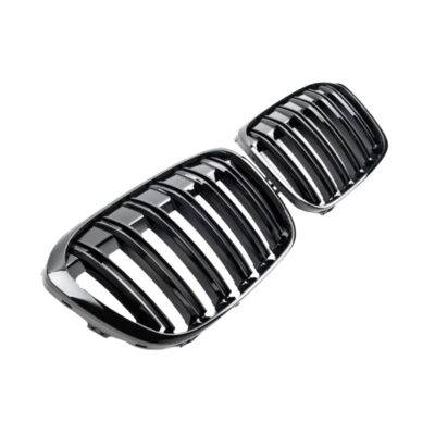 All in Point Καρδιές Μάσκας Για Bmw X1 F48 14-19 M4 Look Με Διπλή Γρίλια Μαύρο Γυαλιστερό 2 Τεμάχια 0018817