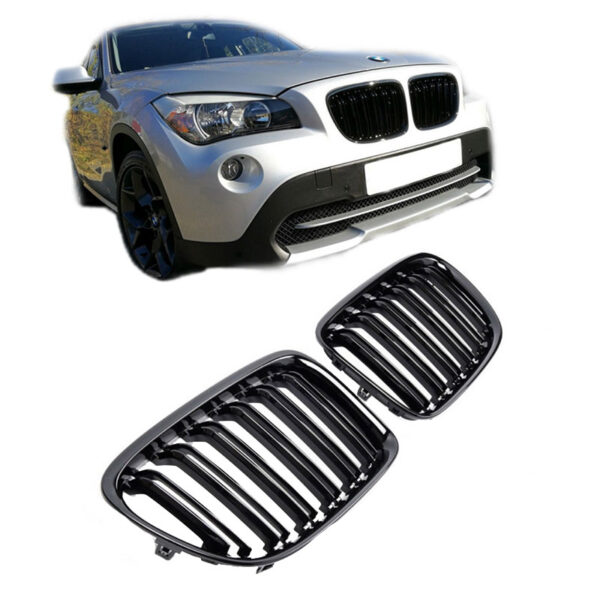 All in Point Καρδιές Μάσκας Για Bmw X1 E84 09-14 M4 Look Με Διπλή Γρίλια Μαύρο Γυαλιστερό 2 Τεμάχια 0018818