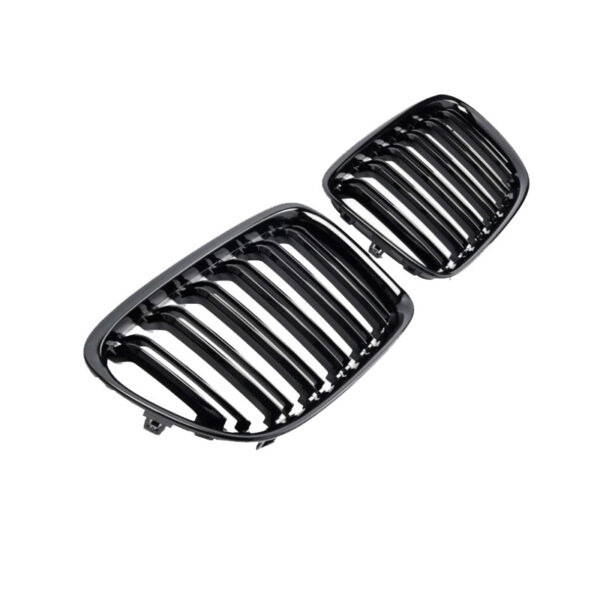 Καρδιές Μάσκας Για Bmw X1 E84 09-14 M4 Look Με Διπλή Γρίλια Μαύρο Γυαλιστερό 2 Τεμάχια - Image 3