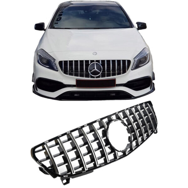All in Point Μάσκα Για Mercedes-Benz A-Class W176 15-18 GT Amg Panamericana Look Μαύρο/Χρώμιο 1 Τεμάχιο 0018902