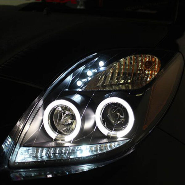 Μπροστινά Φανάρια Set Για Toyota Yaris 06-09 Angel Eyes & Led Μαύρα H1/H1 Sonar - Image 3