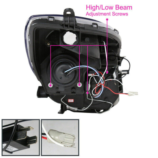 Μπροστινά Φανάρια Set Για Toyota Yaris 06-09 Angel Eyes & Led Μαύρα H1/H1 Sonar - Image 5