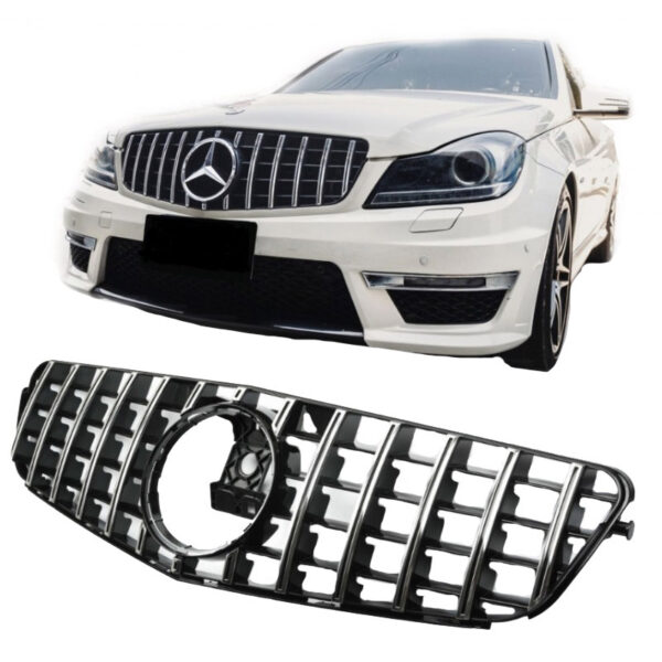 All in Point Μάσκα Για Mercedes-Benz C-Class W204 07-14 GT Amg Panamericana Look Μαύρο/Χρώμιο 1 Τεμάχιο 0019280